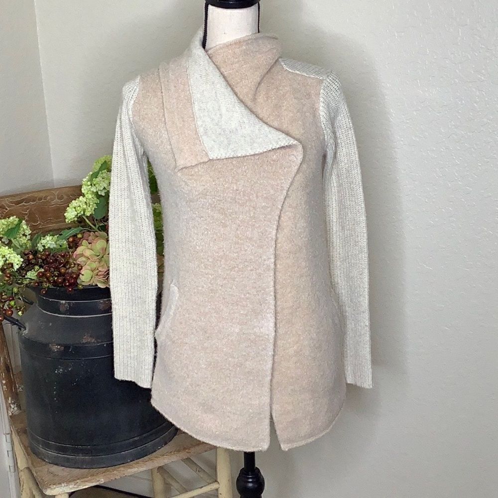 Anthropologie La Fee Verte Asymmetrical One Button Cardigan Sweater
